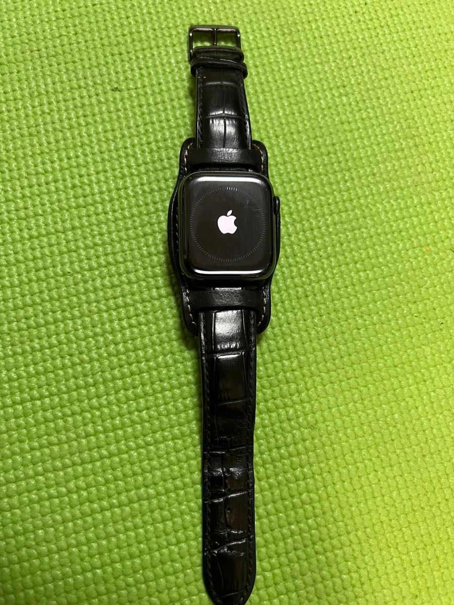 黒の美学 Apple Watch 5 Herms 44mm GPS+Cellular VanNuys革ベルト