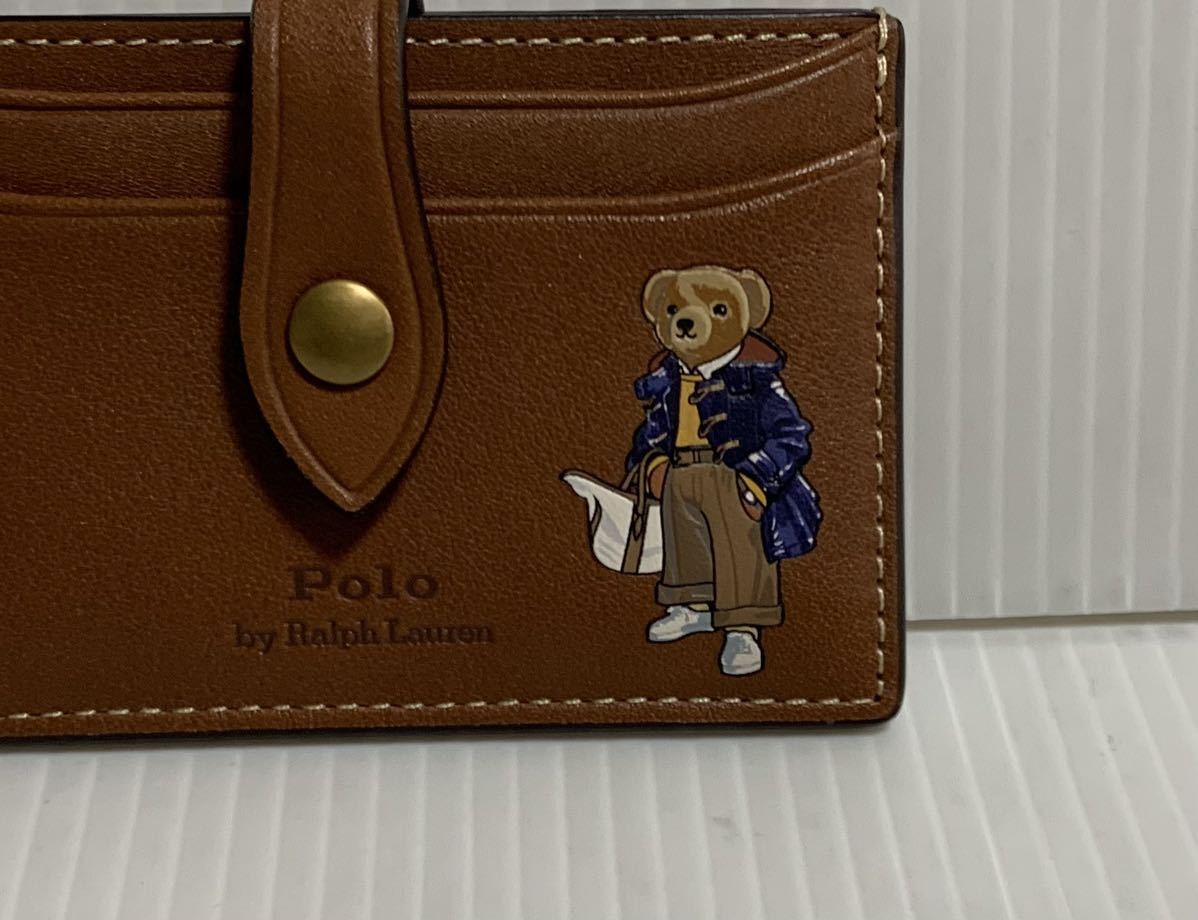 * unused POLO RALPH LAUREN Polo Ralph Lauren Polo Bear slim card-case 200 Brown card-case leather 