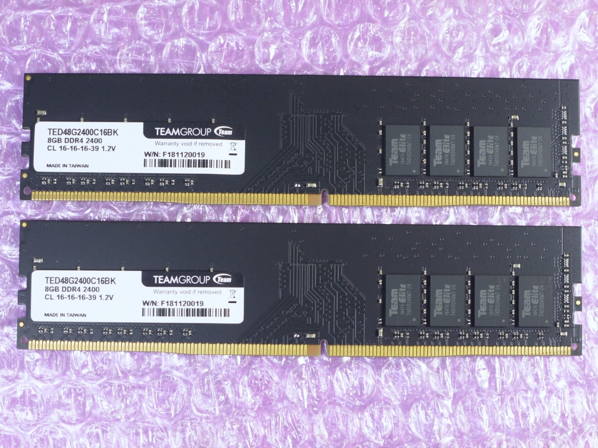 Team DDR4 メモリ DDR4-2400Mhz 8GB×2枚 16GB_画像1