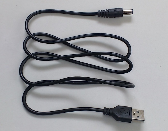  conversion connector cable ( length approximately 100cm) USB male --DC plug (5.5mm x 2.1mm)