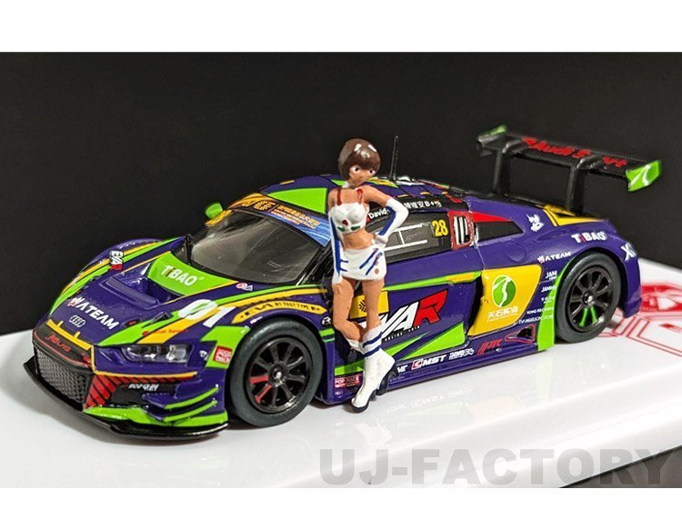 【POP RACE社製】★1/64 Audi R8 LMS エヴァンゲリオン(エヴァンゲリヲン)RT 初号機 TSRT R8 Macau GT Cup 2020 ＆ レイRQフィギュアセット_画像1