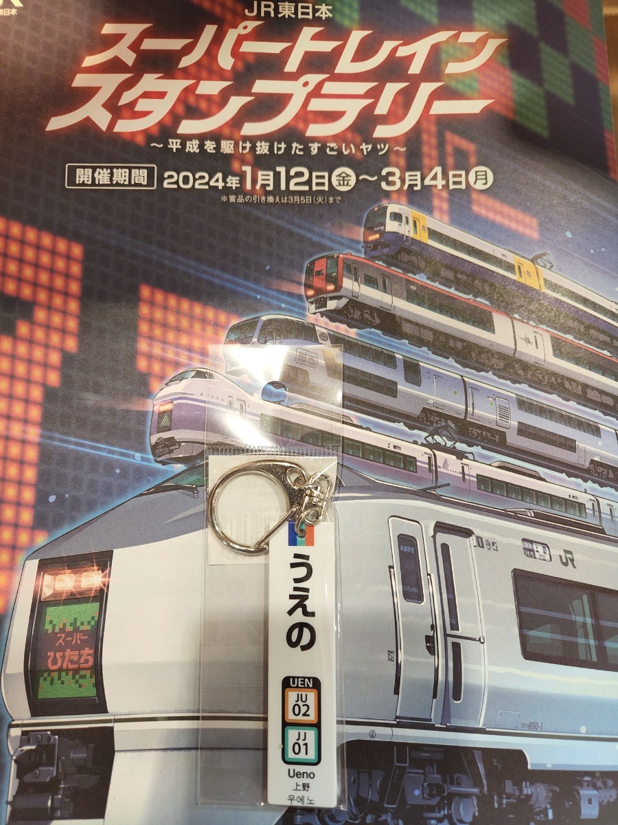 JR東日本 スーパートレインスタンプラリー 　イベント会場限定 上野駅キーホルダー_画像1