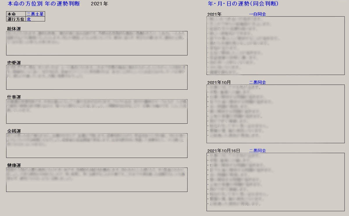 東洋占術シリーズ２ 九星方位気学 命盤 吉凶占断 ソフト_画像2