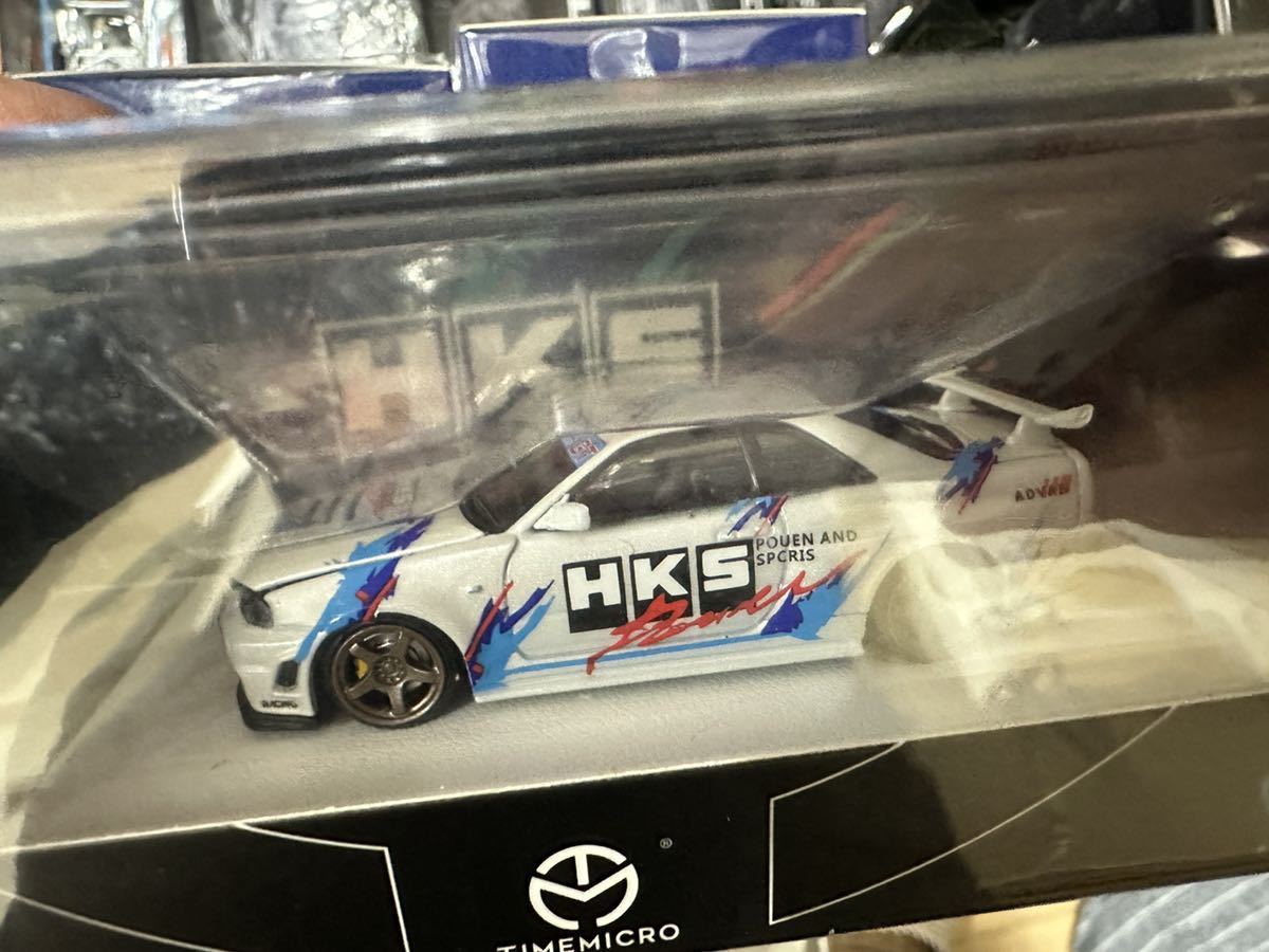 1/64 TIMEMICRO NISSAN 日産　GTR R34 ボンネット開閉可能　hks 白_画像4