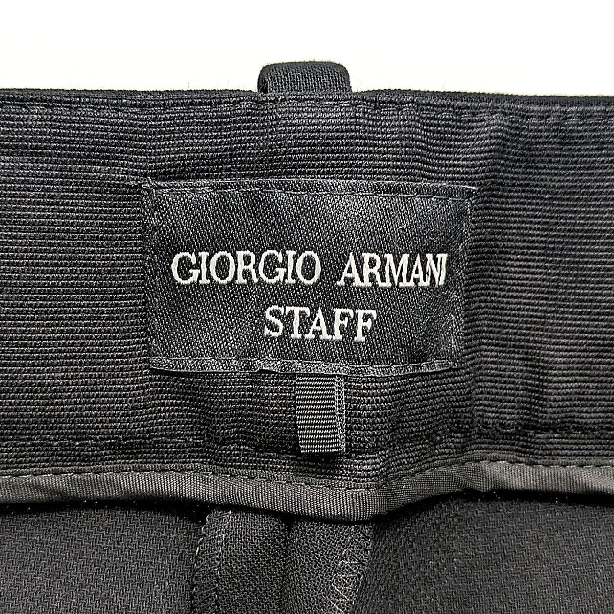 タグ付き GIORGIO ARMANI STAFF ジョルジオ アルマーニ 8CHPP003 T001T ボトム パンツ スラックス トラウザー 黒 ブラック USA:40 保管品_GIORGIO ARMANI STAFF トラウザー ボトム