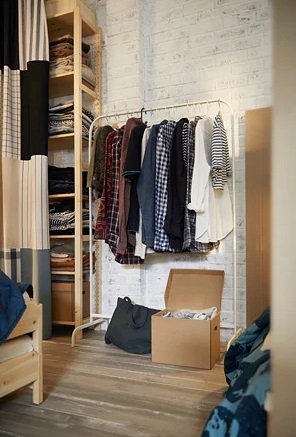 * IKEA Ikea * MULIGm-lig Western-style clothes rack, white hanger rack paul (pole) Western-style clothes rack < size 151x99x46 cm > 2h *