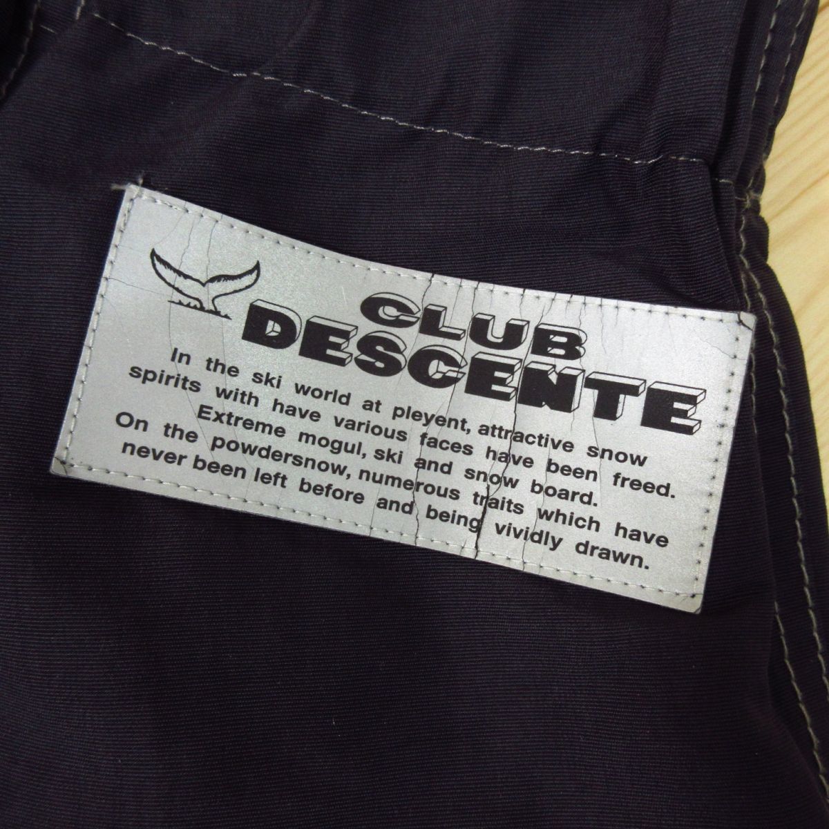 ◎使用少なめ！DESCENTE デサント◆スキーパンツ 中綿 保温 撥水 サスペンダー付き レトロ◆メンズ 紺 Mサイズ◆S430_画像6