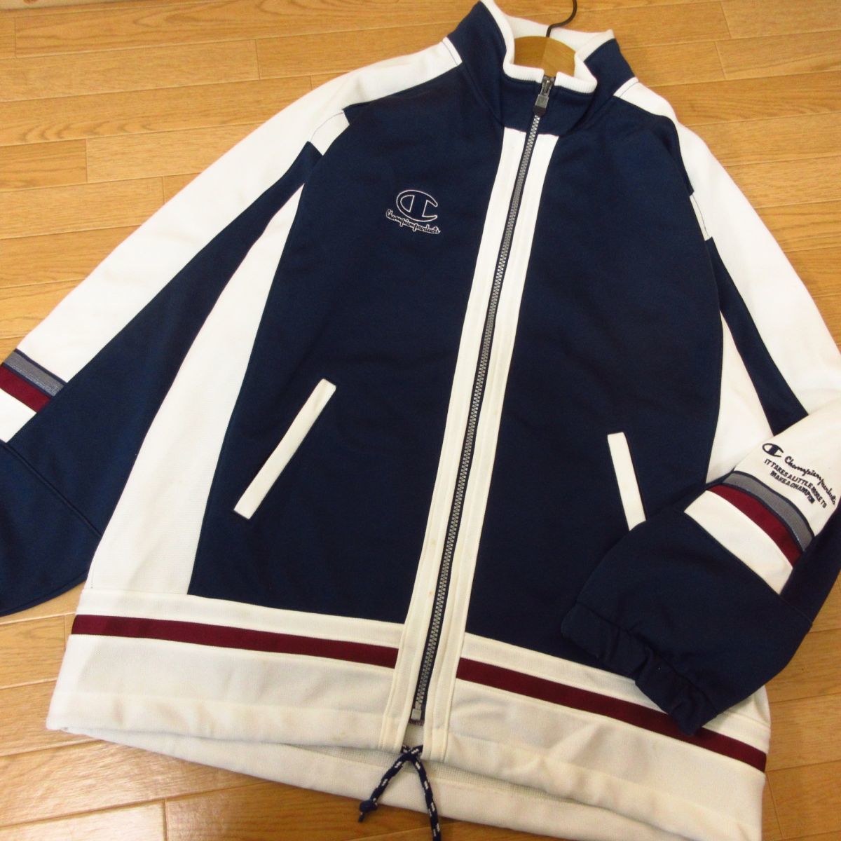 ◎使用少なめ 90s！L 上下セット！Champion チャンピオン◆セットアップ ジャージ ヴィンテージ◆メンズ 紺◆B3335_画像2