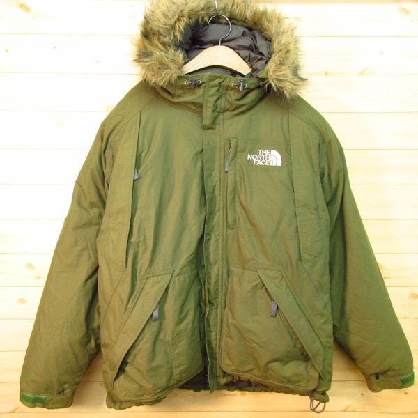 ◯THE NORTH FACE ザ・ノースフェイス ND01219◆ダウンジャケット ミリタリー マウンテンエレバス◆メンズ カーキ Lサイズ◆A3467_画像1