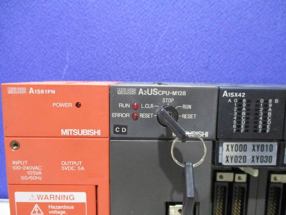 中古 MITSUBISHI A1S61PN A2USCPU-M128 A1SX42*4 A1SH42 A1SY42*2 (BAHR51103D021)_画像2