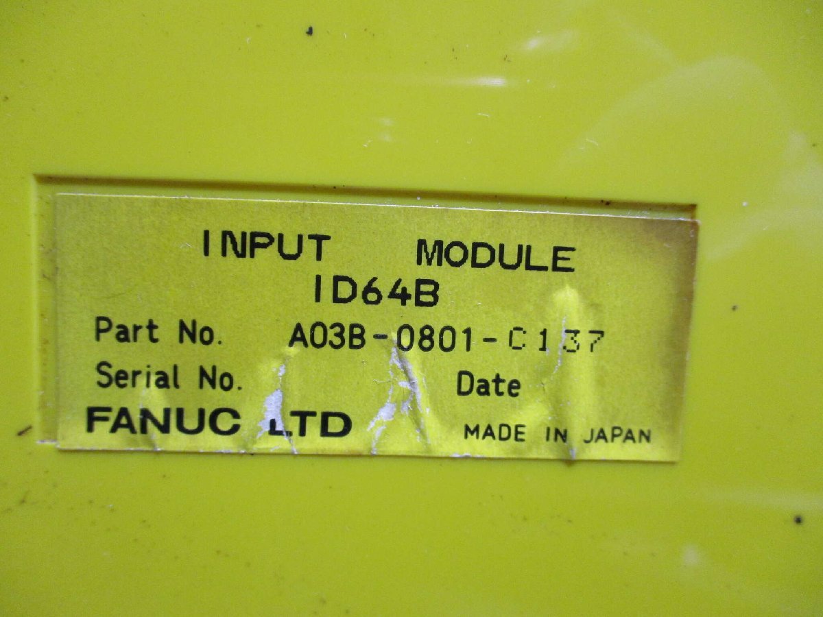 中古 FANUC OD64B / ID64B / IF01D / A03B-0801-C007 I/O BASE UNIT (R51121BPD064)_画像9