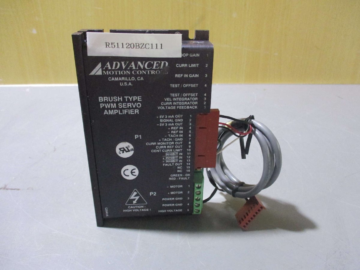 ADVANCED MOTION CONTROLS 12A8E / BRUSH TYPE PWM SERVO AMPLIFIER (R51120BZC111)