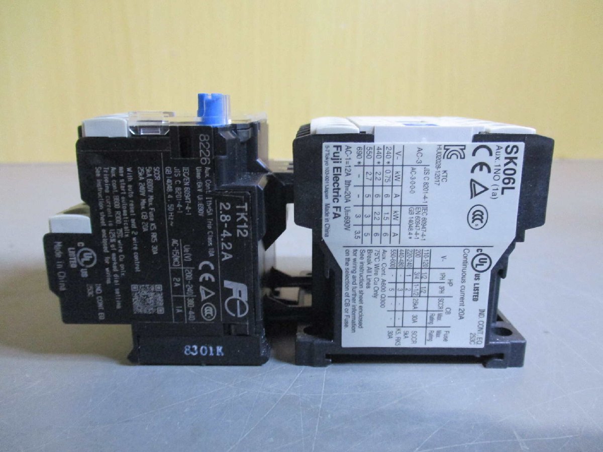 新古 富士電機 SK06L 標準形電磁開閉器 コンタクタ形補助継電器 DC24V_画像2