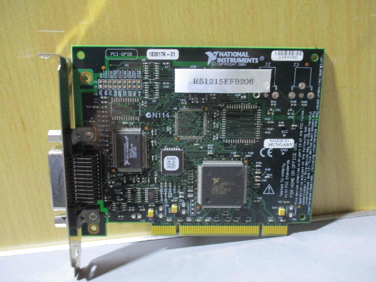中古 NATIONAL INSTRUMENTS PCI-GPIB PCIボード 183617K-01 (R51215EFB206)_画像1
