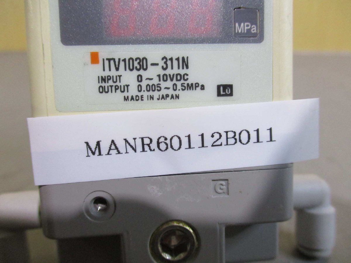 中古 SMC BONDING AIR ITV1030-311N 電空レギュレータ (MANR60112B011)_画像2