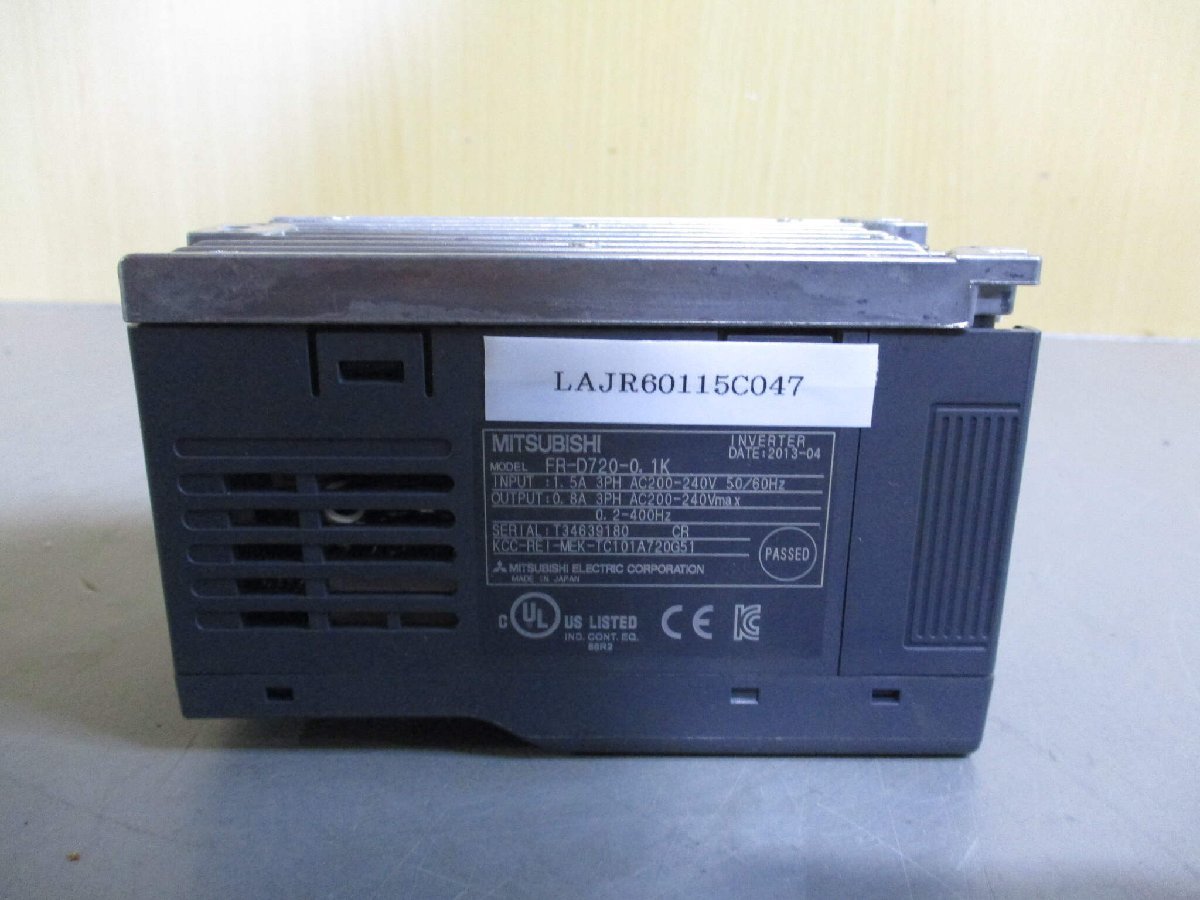 中古MITSUBISHI FR-D720-0.1K 200V インバーター(LAJR60115C047)_画像1