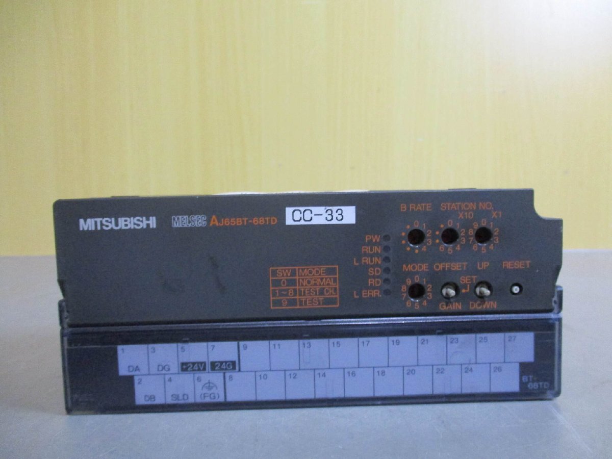 中古 MITSUBISHI THERMOCOUPLE INPUT UNIT AJ65BT-68TD CC-Link 熱電対温度入力装置 (BAUR60119B005)_画像3