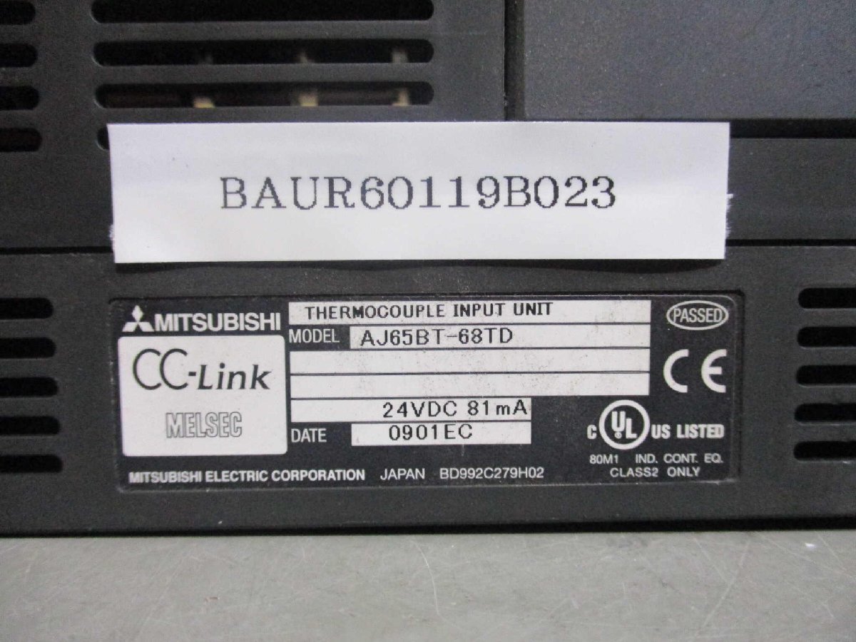 中古 MITSUBISHI THERMOCOUPLE INPUT UNIT AJ65BT-68TD CC-Link 熱電対温度入力装置 (BAUR60119B023)_画像2