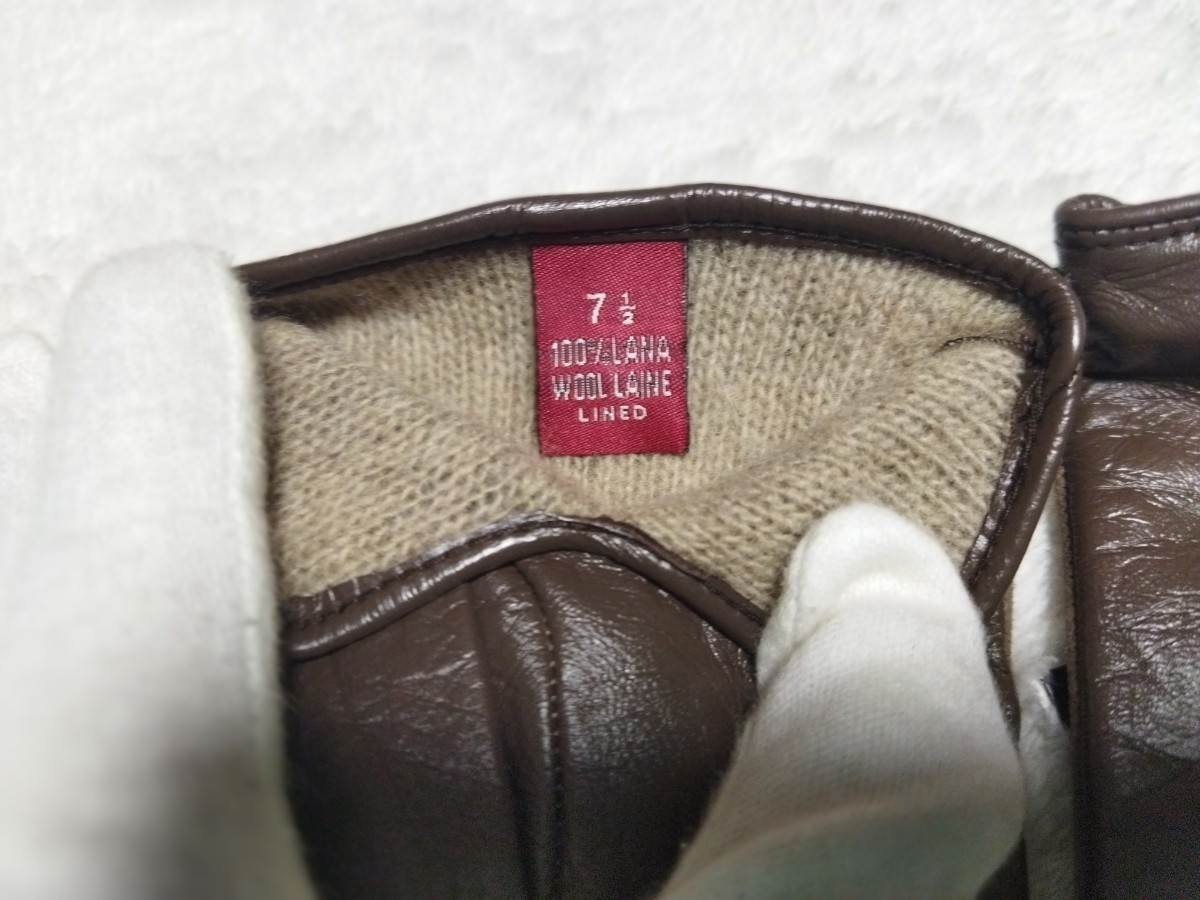 未使用品 CARIDEI カリディ レザーグローブ レディース スマホ対応手袋 サイズ 7 1/2 茶色 羊革 イタリア製 正規品 無料匿名配送♪_画像5