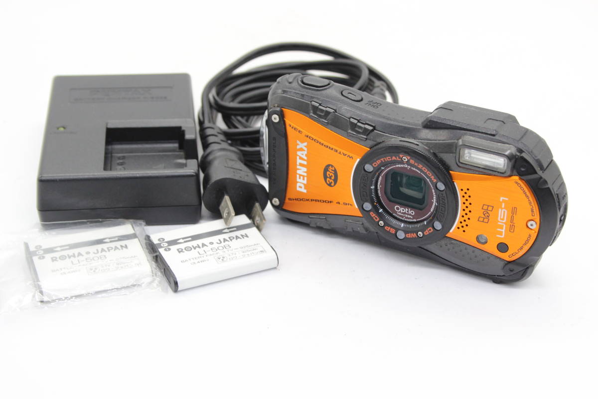 【返品保証】 ペンタックス Pentax Optio WG-1 GPS オレンジ 5x Zoom バッテリー チャージャー付き コンパクトデジタルカメラ s5413の画像1