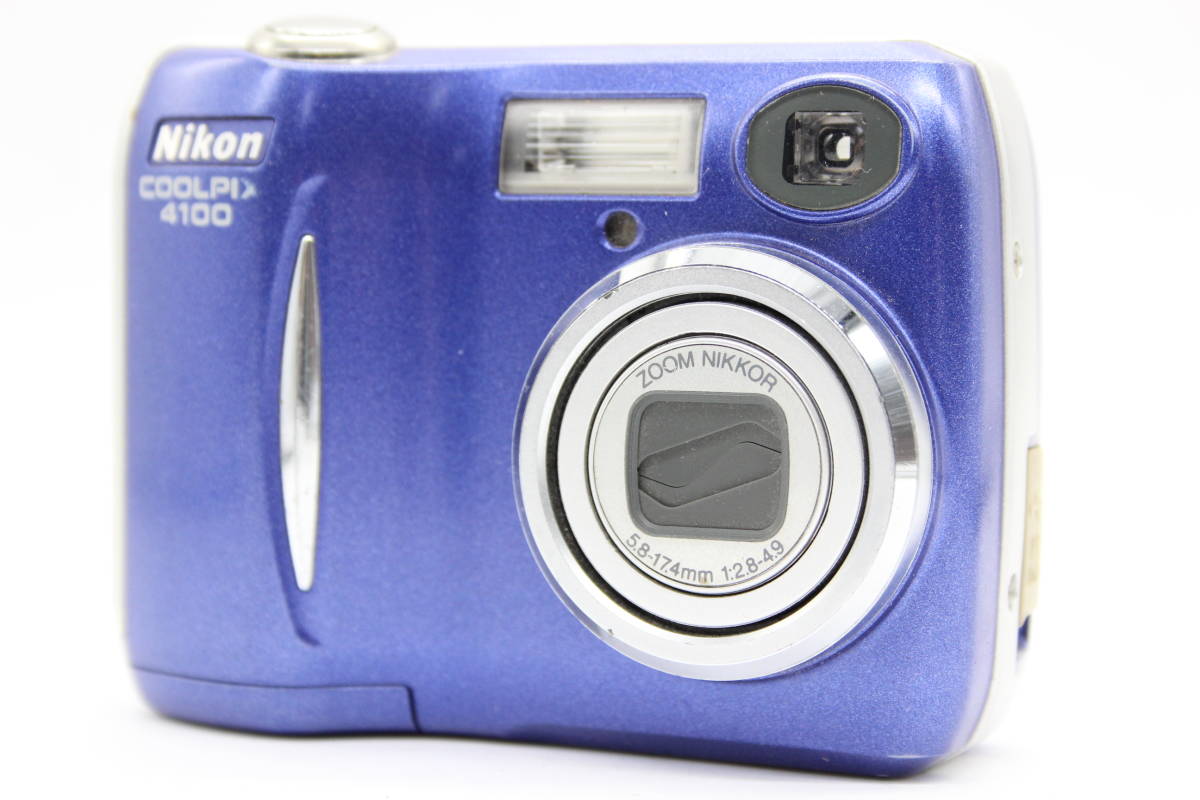【返品保証】 【便利な単三電池で使用可】ニコン Nikon Coolpix E4100 ブルー コンパクトデジタルカメラ s6138_画像1