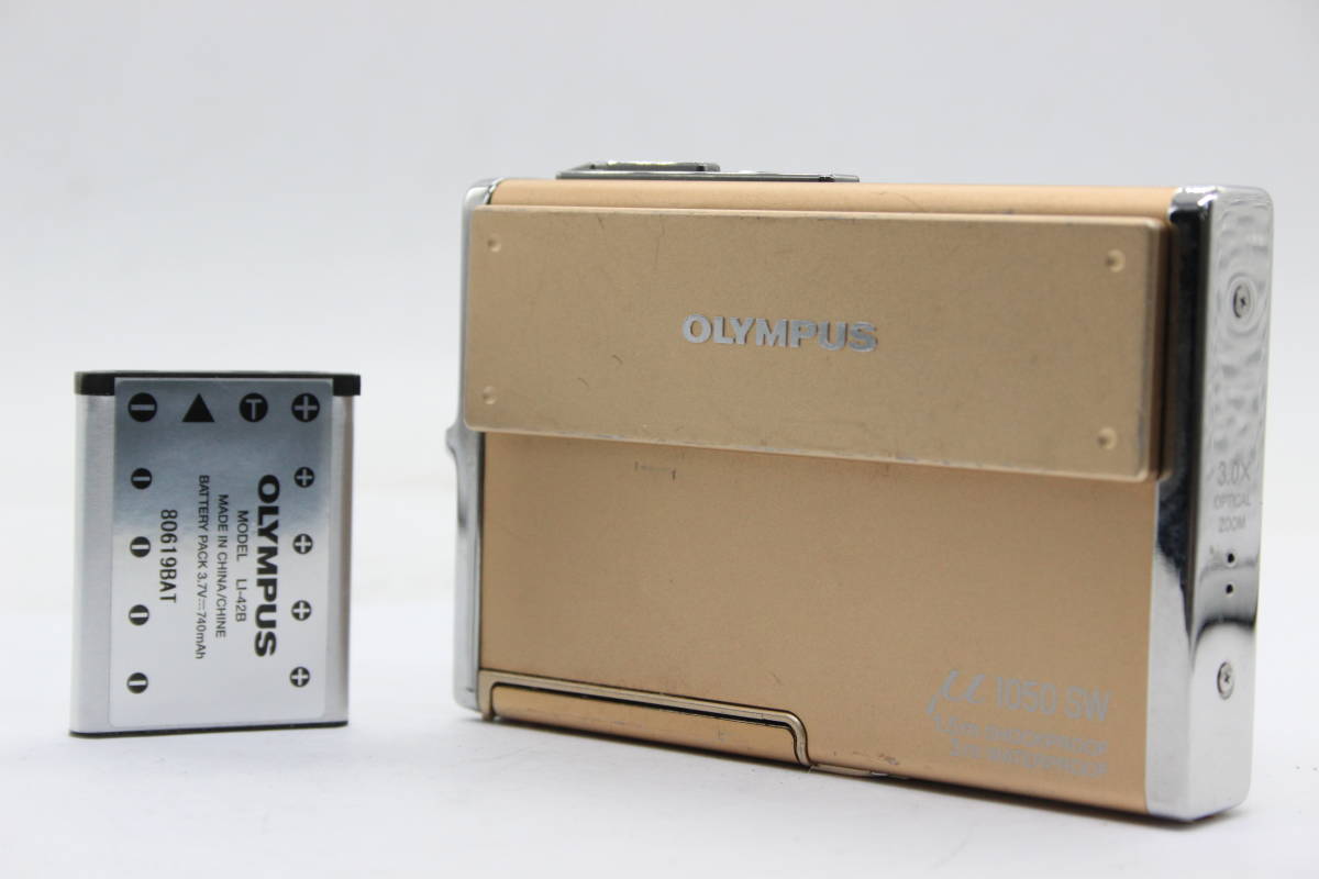 【返品保証】 オリンパス Olympus μ 1050 SW ゴールド 3.0x バッテリー付き コンパクトデジタルカメラ s6170_画像1