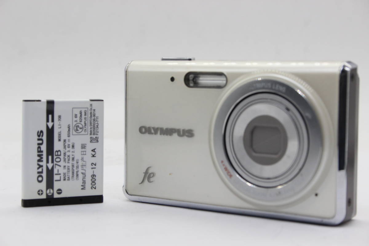 【返品保証】 オリンパス Olympus FE-4020 ホワイト 4x Wide バッテリー付き コンパクトデジタルカメラ s6177_画像1