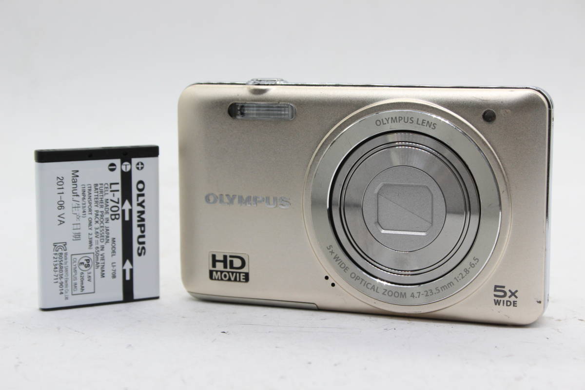 【返品保証】 オリンパス Olympus VG-145 ゴールド 5x Wide バッテリー付き コンパクトデジタルカメラ s6234