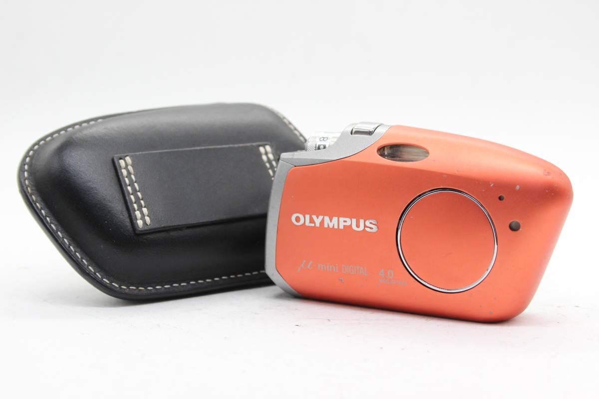 【返品保証】 オリンパス Olympus μ-mini DIgital レッド AF 2x ケース付き コンパクトデジタルカメラ s6247