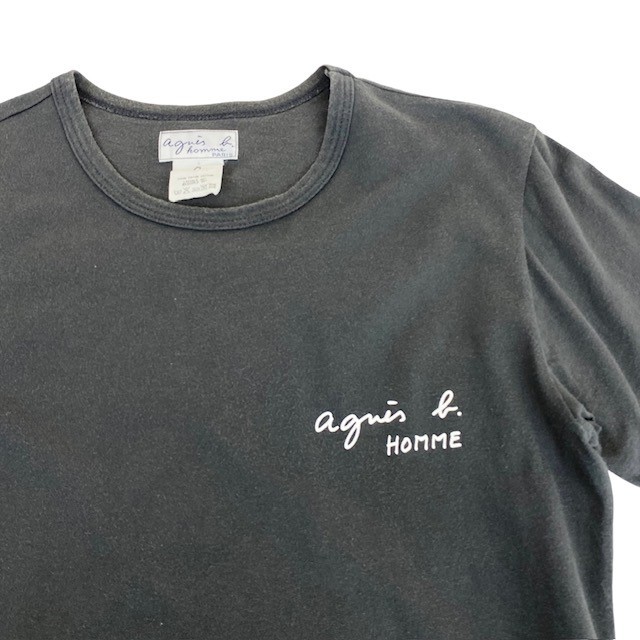 中古 アニエスベー オム agnes b.homme 半袖 Tシャツ ダークグレー メンズ サイズ0_画像2