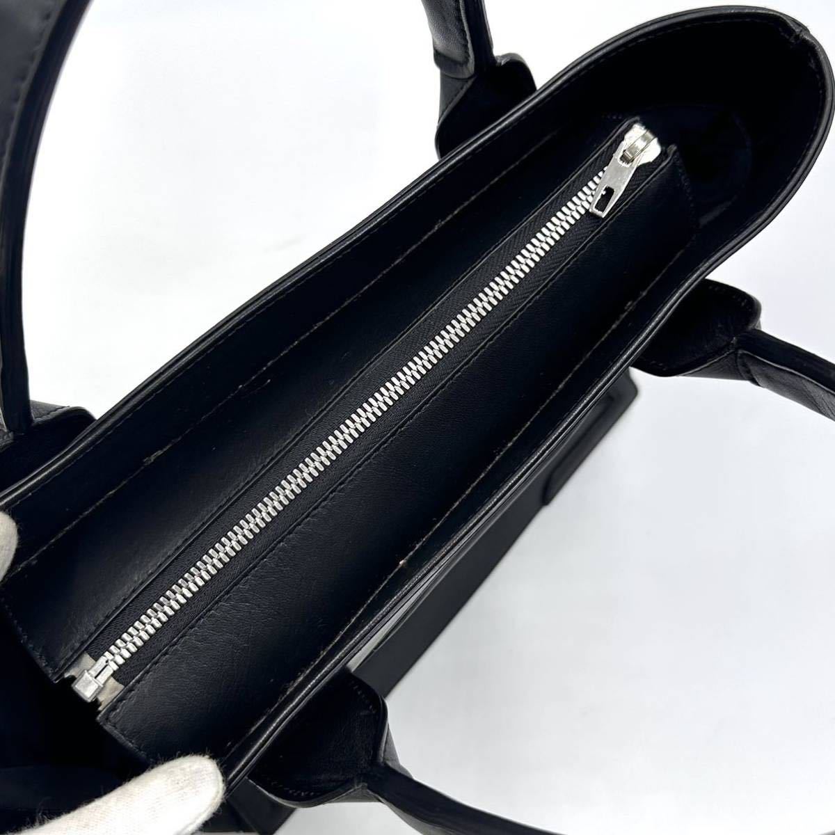 1335[ редкий * пик ]BALENCIAGA Balenciaga ручная сумочка большая сумка ручная сумка бегемот sPM Logo нейлон кожа натуральная кожа черный чёрный цвет 