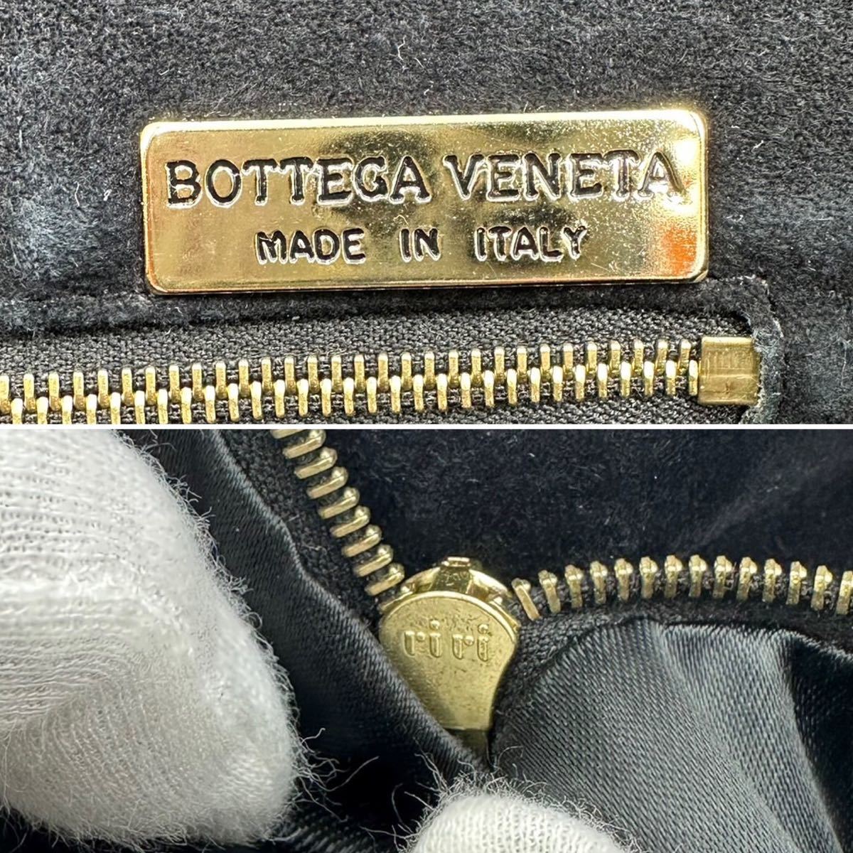 1452【超希少】BOTTEGA VENETA ボッテガヴェネタ トートバッグ ビジネス 通勤鞄 イントレチャート A4可能 大容量 スエード レザー ブラック_画像10
