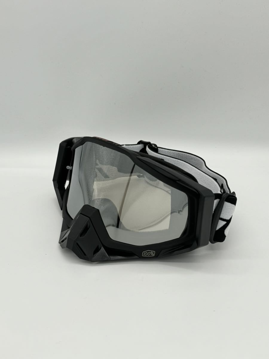 モトクロス　ゴーグル　黒白　MX ヘルメット　オフロード　100 スノーボード_画像1