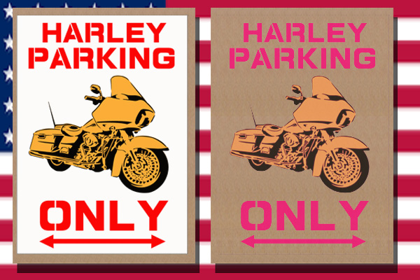  stencil art #99# Harley exclusive use parking place ( stencil seat )