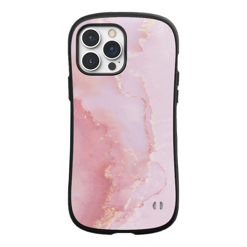 iPhone14 ケース 大理石模様 ピンク iface型 耐衝撃_画像4