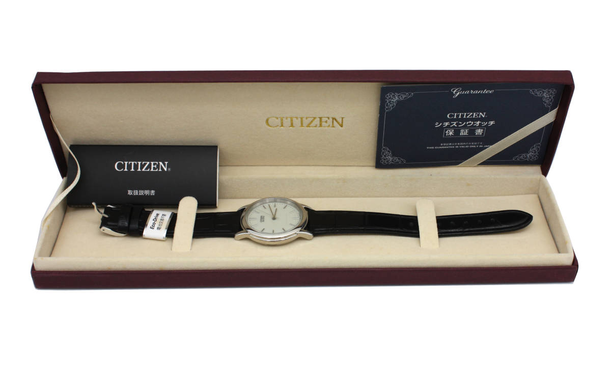 未使用品 CITIZEN シチズン ECO DRIVE エコドライブ E031-K006058 ボーイズ ソーラークォーツ 腕時計 レザーベルト_画像1