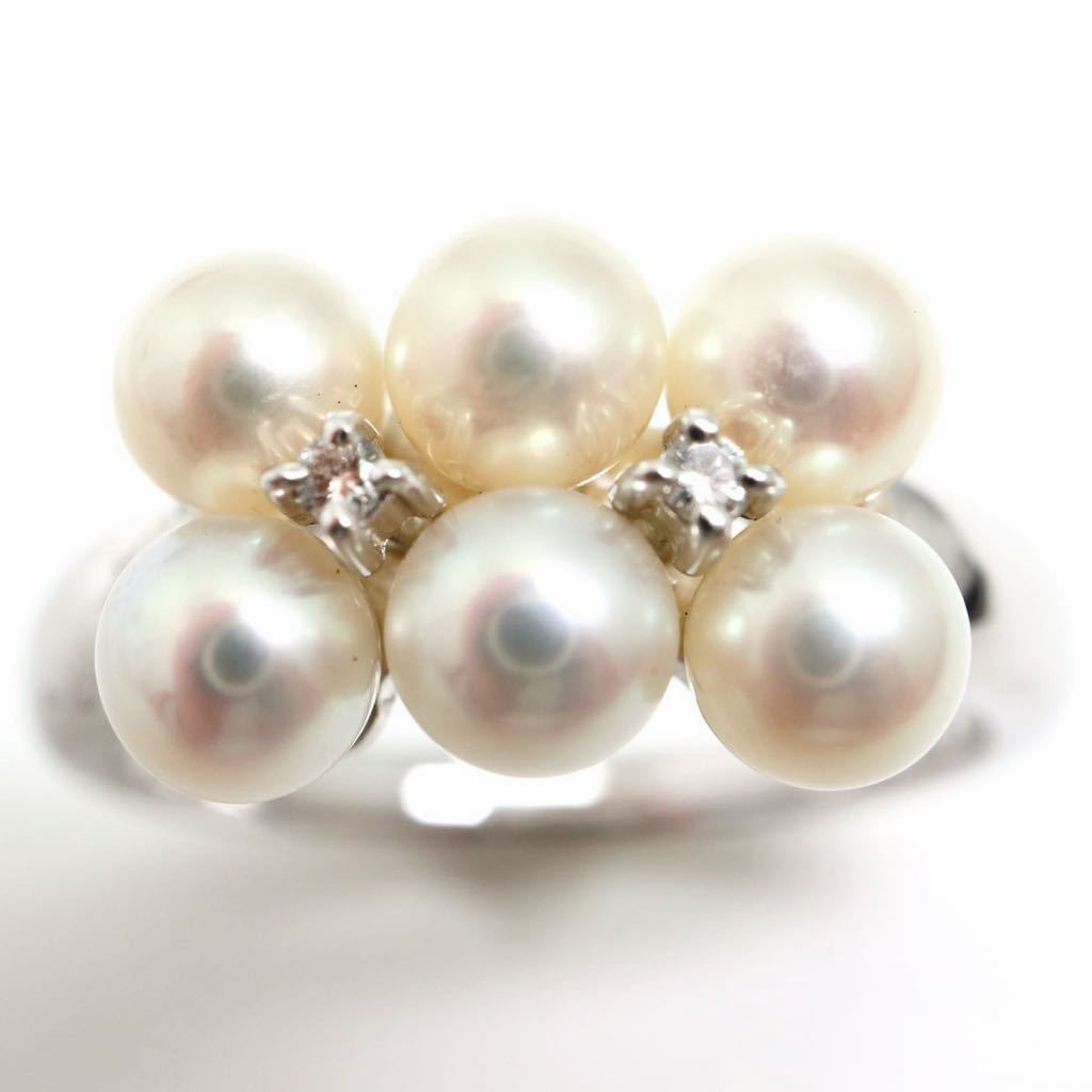 新品仕上げ済み!!POLA jewelry(ポーラジュエリー)《Pt900天然ダイヤモンド/アコヤ本真珠リング》J 5.9g 11号 diamond ring pearl EB5/EB6_画像2