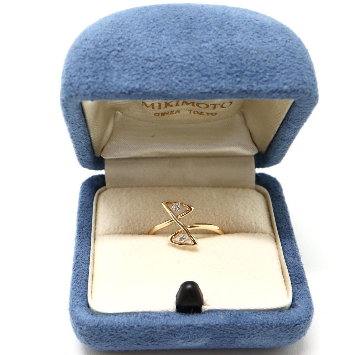 MIKIMOTO(ミキモト)箱付き!!《K18天然ダイヤモンドリング》J 1.8g 12.5号diamond ring 指輪 jewelry ジュエリー EA6/EA6_画像1