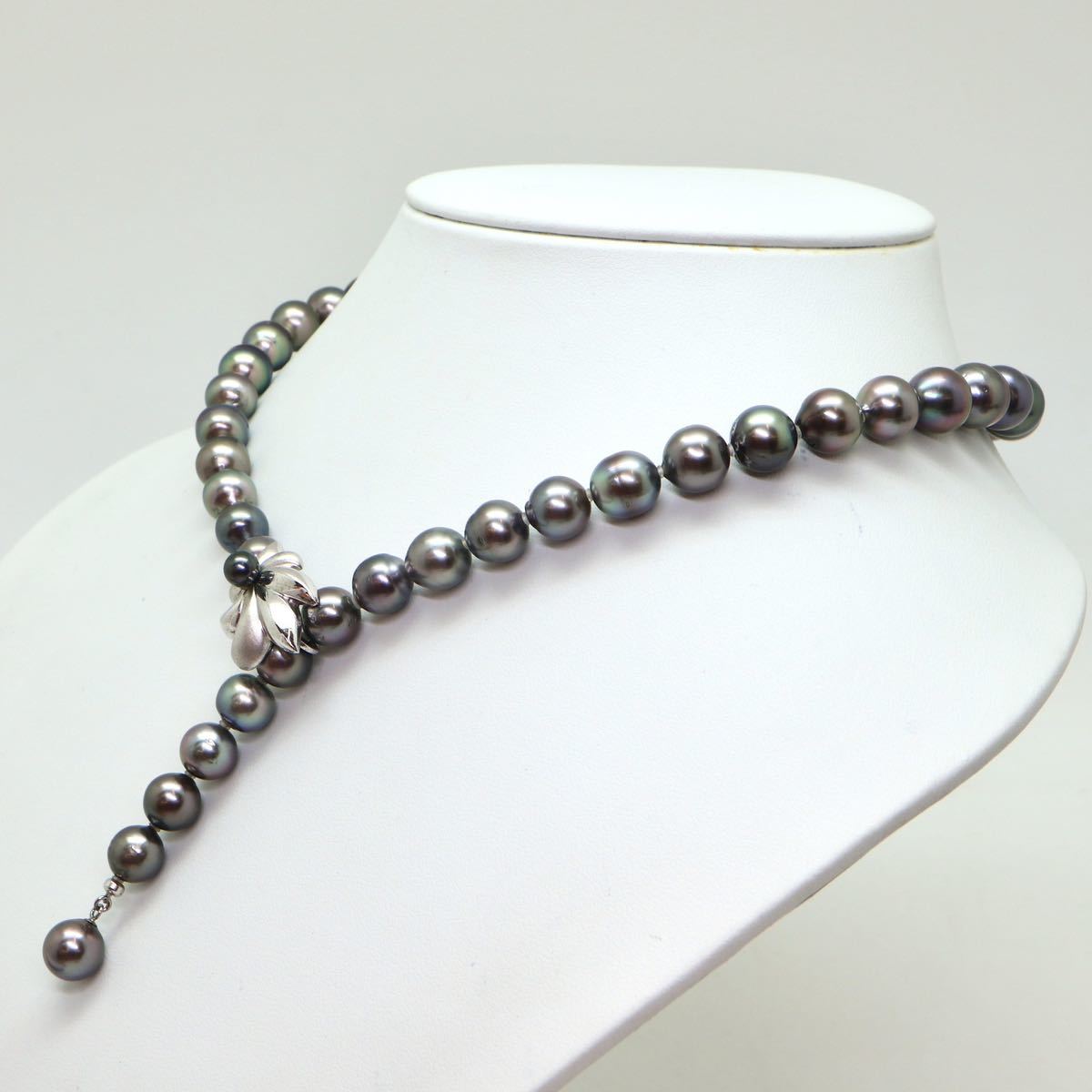 テリ良し!!《南洋黒蝶真珠ネックレス》J 8.0-11.0mm珠 58.8g 48cm pearl necklace ジュエリー jewelry EA5/EB1_画像3
