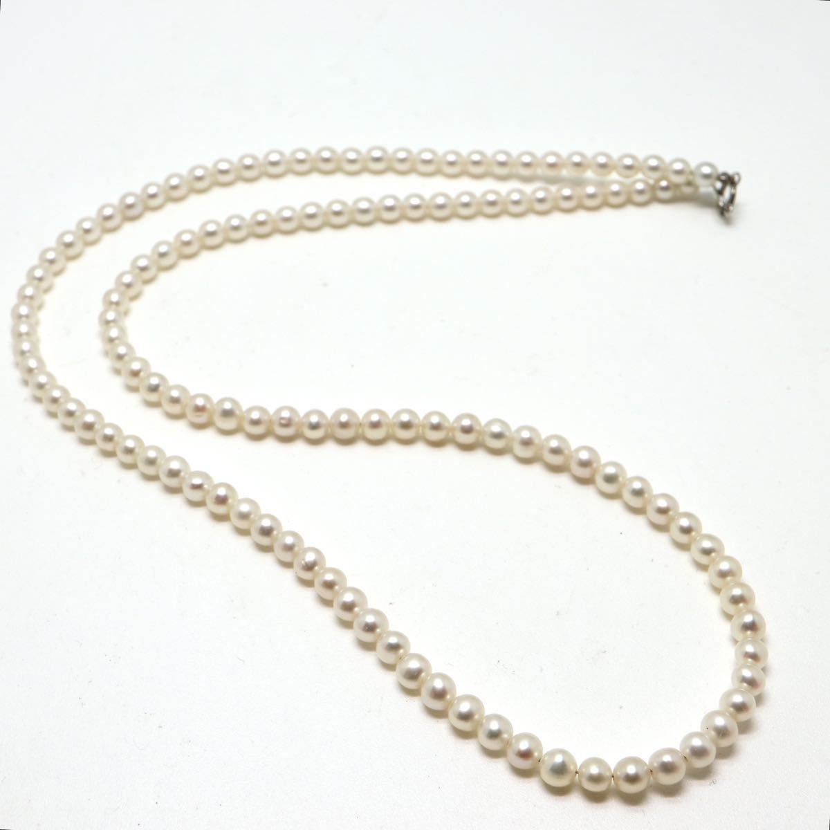 《K18WG淡水パールネックレス》J 12.5g 50cm 4.0-4.5mm珠 ベビーパール pearl necklace ジュエリー jewelry EA2/EB0_画像5