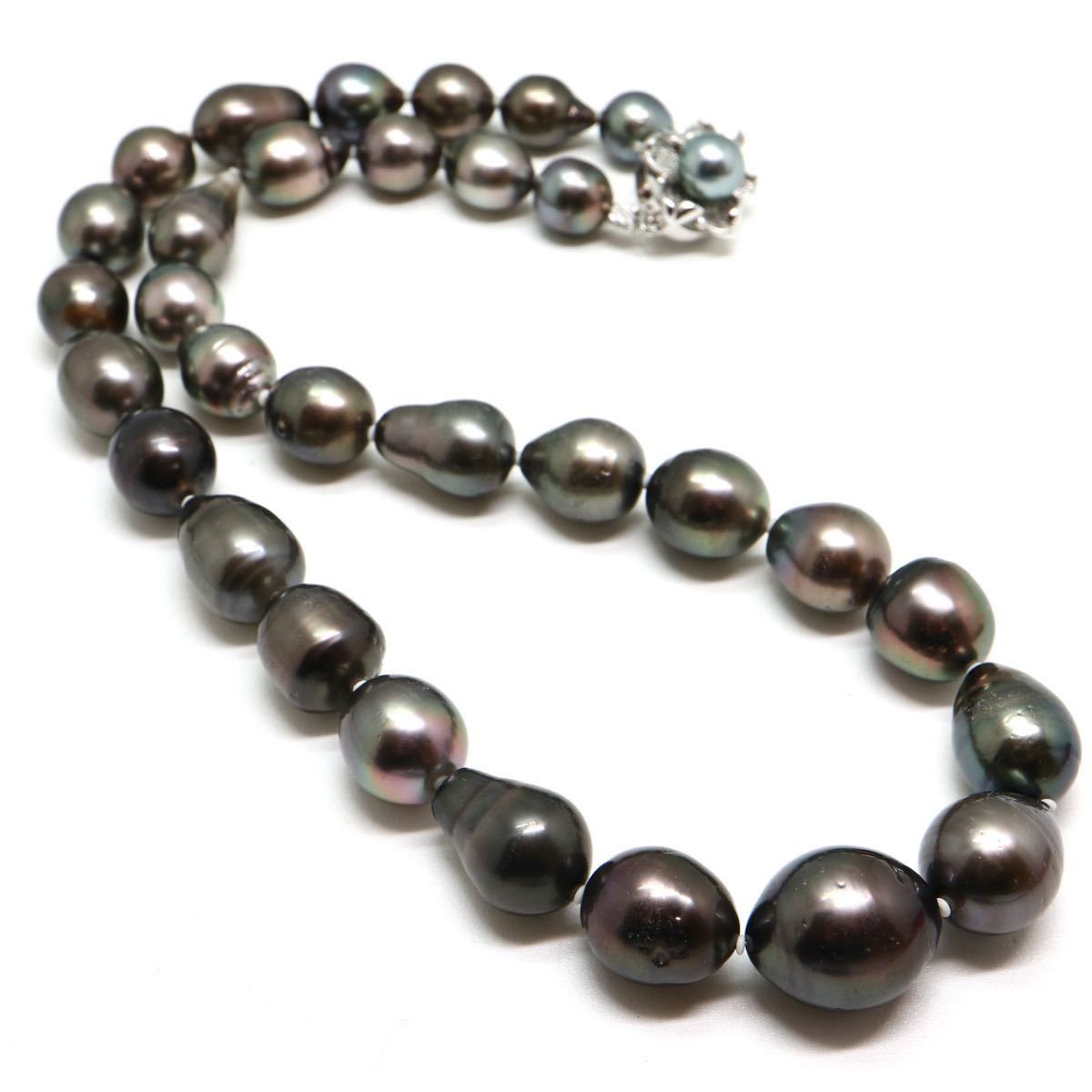 大珠!!《K14WG南洋黒蝶真珠ネックレス》J 9.0-14.5mm珠 72.9g 46cm pearl necklace ジュエリー jewelry EC0/EC5_画像5