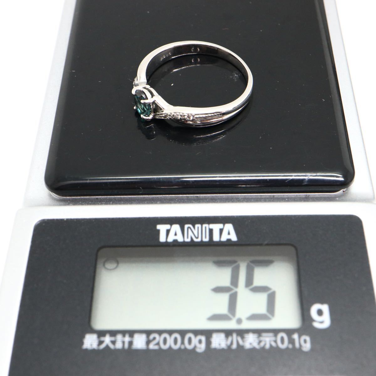 ソーティング付!!《K18WG天然ダイヤモンド/アレキサンドライトリング》J 3.5g 13号 0.36ct 0.03ct diamond ring alexandrite 指輪 EB7/-_画像10