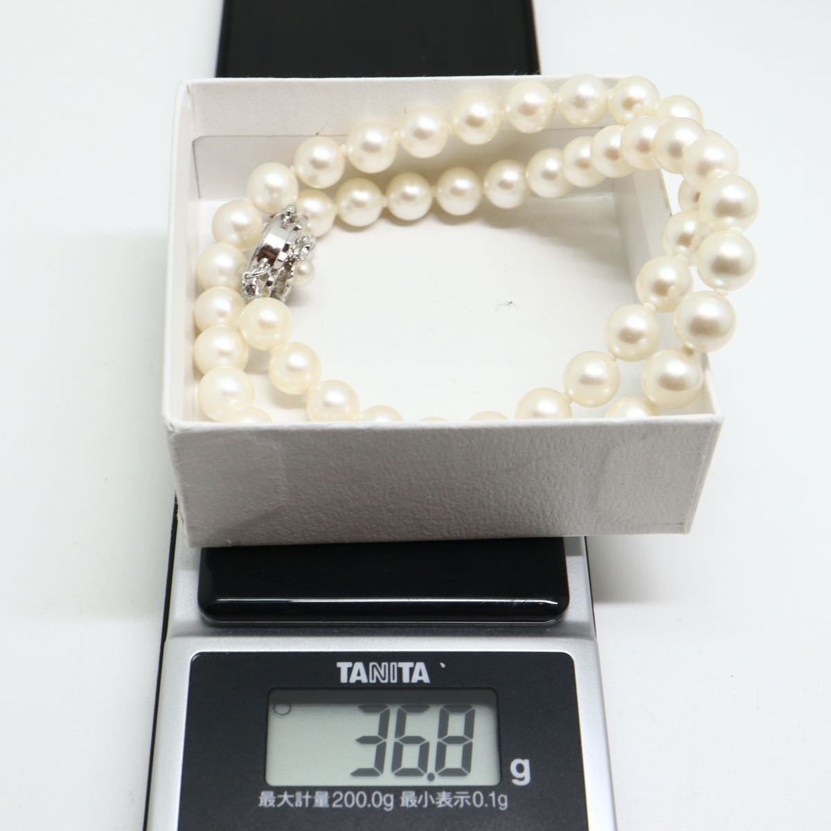 ソーティング付き!!《アコヤ本真珠ネックレス》J 7.5-8.0mm珠 36.7g 45cm pearl necklace ジュエリー jewelry EA3/EC6_画像9
