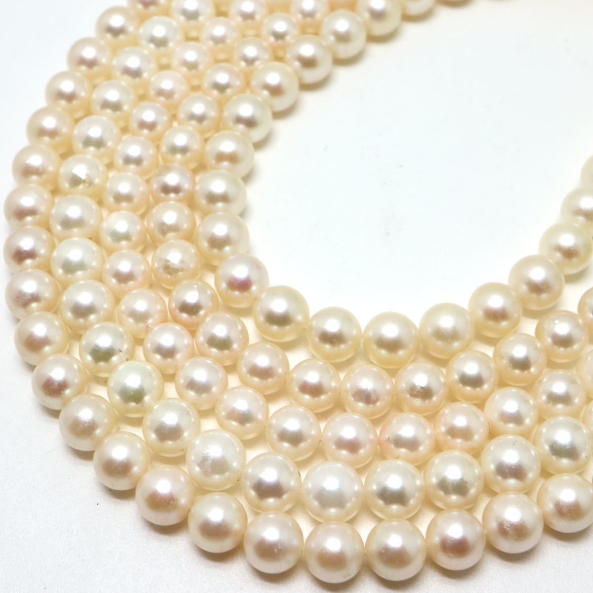 《アコヤ本真珠ネックレス5点おまとめ》J 約146.2g pearl パール necklace ジュエリー jewelry EB6_画像4