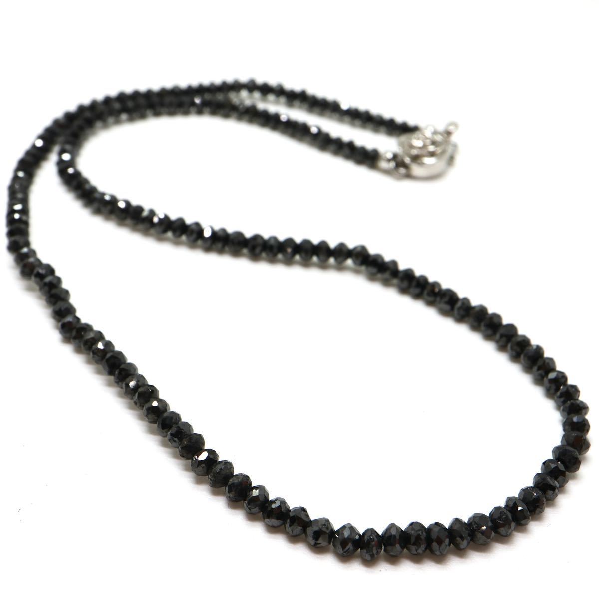《K14WG天然ブラックダイヤモンドネックレス》J 9.1g 39cm diamond necklace ジュエリー jewelry EA3/EA3_画像5