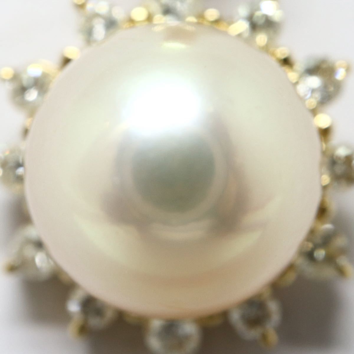 TASAKI(田崎真珠)《K18天然ダイヤモンド/アコヤ本真珠ペンダントトップ》J 約2.2g 0.15ct diamond pearl パールpendant jewelry EA3/EA4_画像3