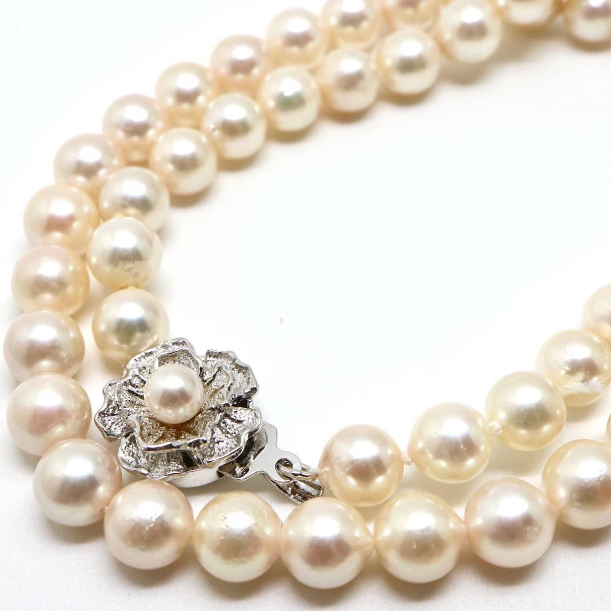  《アコヤ本真珠ネックレス》J 7.0-7.5mm珠 32.3g 45cm pearl necklace ジュエリー jewelry EA0/EB0_画像1