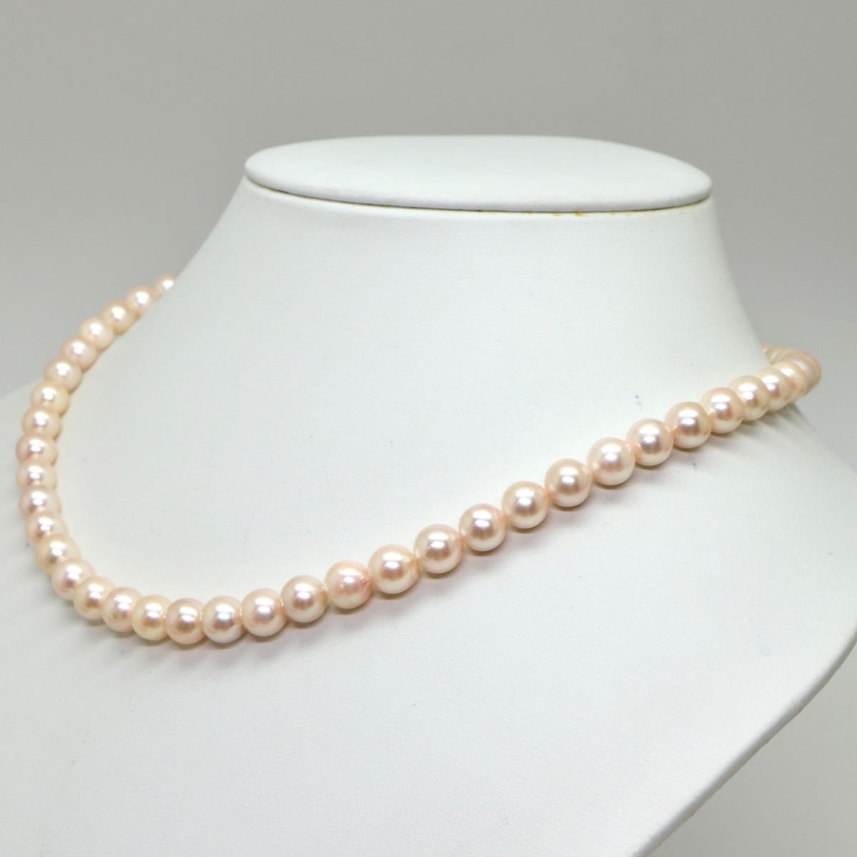  《アコヤ本真珠ネックレス》J 7.0-7.5mm珠 32.3g 45cm pearl necklace ジュエリー jewelry EA0/EB0_画像3