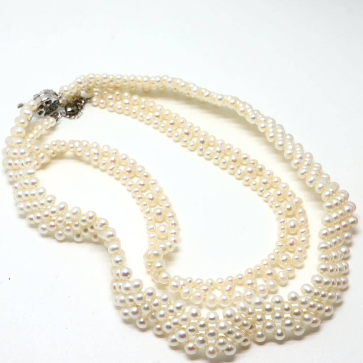 《アコヤ本真珠ネックレス2本まとめ》F 約4.5-5.0mm珠 約67.1g 約38.5cm 約38cm pearl necklace jewelry DE0/DE0_画像4