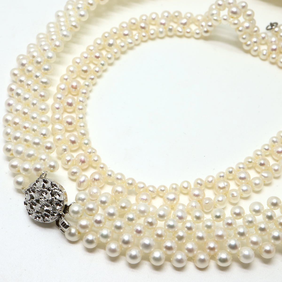 《アコヤ本真珠ネックレス2本まとめ》F 約4.5-5.0mm珠 約67.1g 約38.5cm 約38cm pearl necklace jewelry DE0/DE0_画像1